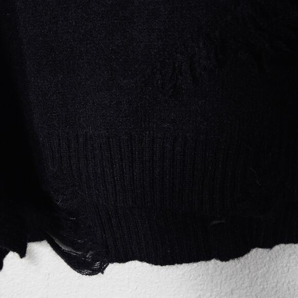NEW Aelfric Eden Women's Sweater Soft Grunge Minimalist Black Distressed Knit L - Picture 5 of 8